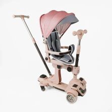 Дитячий триколісний самокат-трансформер 5в1 "Skyper" BL-72440 з козирком рожевий для дівчинки