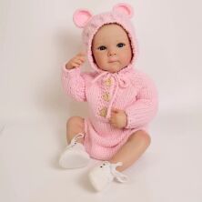 Вініловий ПУПС-лялька 49 см ручної роботи в рожевому костюмчику Baby Born - реалістичне немовля-пупсик!