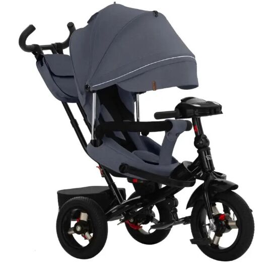 Велосипед-КОЛЯСКА дитячий триколісний TILLY Impulse T-386/2 Темно-сірий льон
