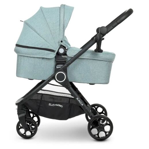 Універсальна дитяча коляска 2в1 EL CAMINO ME 1085 SAGA Denim Ash Blue з прогулянковим блоком і люлькою Блакитна