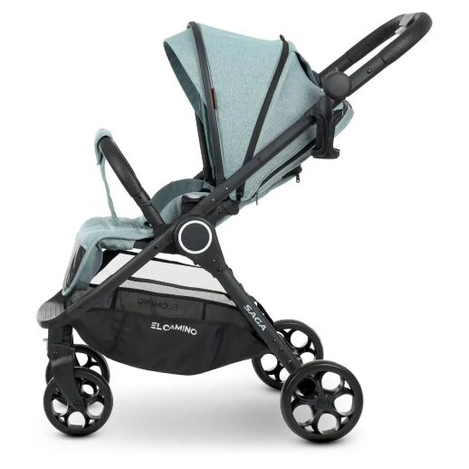 Універсальна дитяча коляска 2в1 EL CAMINO ME 1085 SAGA Denim Ash Blue з прогулянковим блоком і люлькою Блакитна