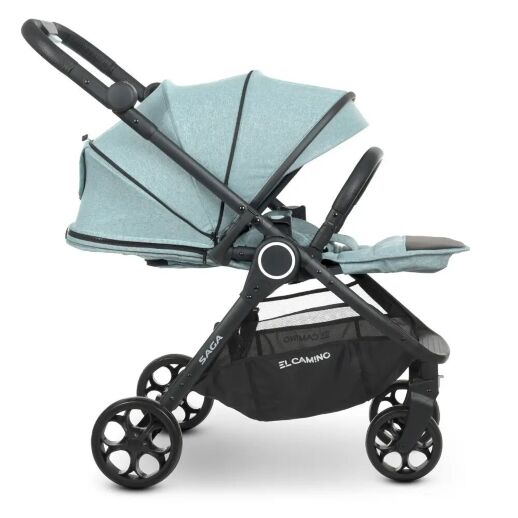 Універсальна дитяча коляска 2в1 EL CAMINO ME 1085 SAGA Denim Ash Blue з прогулянковим блоком і люлькою Блакитна