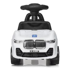 Машина каталка толокар BAMBI M 4122L-1 шкіряне сидіння музика світло біла**
