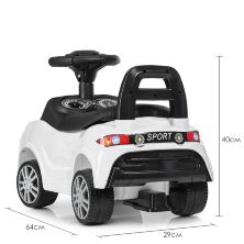 Машина каталка толокар BAMBI M 4122L-1 шкіряне сидіння музика світло біла**