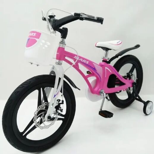 Велосипед дитячий двоколісний MARS-18 Рожевий дискові гальма колеса 18 дюймів