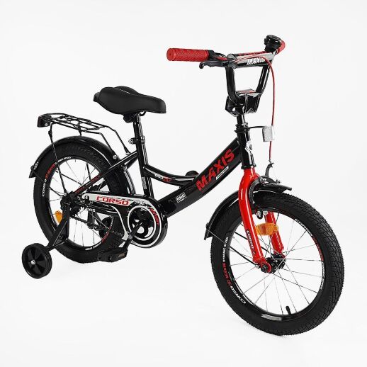 Дитячий двоколісний велосипед 20 дюймів CORSO CL-20215 "MAXIS" з додатковими колесами для хлопчика