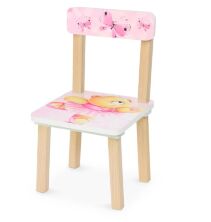 Дитячий дерев'яний столик з двома стільчиками Bambi 501-23 рожевий Ведмедик**