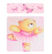 Дитячий дерев'яний столик з двома стільчиками Bambi 501-23 рожевий Ведмедик**