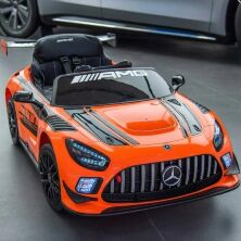 Дитячий електромобіль одномісний Машина M 5112EBLR-7 Мерседес шкіряне сидіння помаранчевий