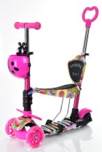 Самокат дитячий триколісний 5в1 (беговел) iTrike JR3-058-I-WP18 MAXI з кошиком і сидінням /рожевий**