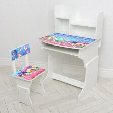 Дитяча парта регульована шкільна зі стільцем 904-138(UA) малюнок Будиночки**