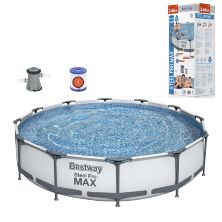 Каркасний круглий наливний басейн BESTWAY 56416 розмір 366 x 76 см/об'єм 6473 л з картриджним фільтр-насосом