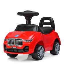 Машина каталка толокар BAMBI M 4122L-3 шкіряне сидіння музика світло червоне**