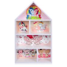 Будиночок стелаж, полиця для іграшок і книг PLK-L-3 Єдинороги білий**