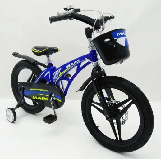 Велосипед дитячий двоколісний MARS-18 Синій дискові гальма колеса 18 дюймів