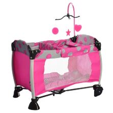 Іграшковий ляльковий манеж ліжко для ляльок HAUCK D90648 карусель з підвісками рожевий