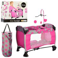 Іграшковий ляльковий манеж ліжко для ляльок HAUCK D90648 карусель з підвісками рожевий