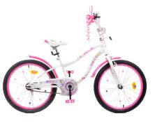 Двоколісний дитячий велосипед 20 дюймів PROFI Y20244-1 Unicorn з додатковими колесами / біло-малиновий**