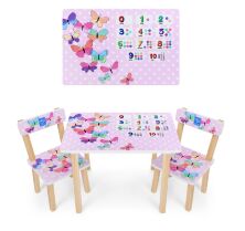 Дитячий столик з двома стільчиками Bambi 501-36 Метелики**