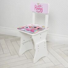 Дитяча парта регульована шкільна зі стільцем 904-108 (EN) біла / малюнок Принцеса**