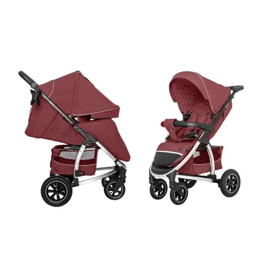 Прогулянкова дитяча коляска CARRELLO Vista CRL-5511 Ruby Red з регульованою ручкою і дощовиком / червона