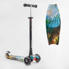 Самокат дитячий триколісний 779-2155 MAXI Best Scooter пластмасовий/підсвітка коліс/дека малюнок