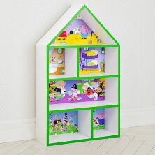 Будиночок стелаж, полиця для іграшок і книг PLK-L-7g Свинка Пеппа біло-зелений**