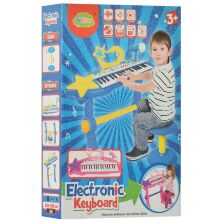 Дитячий синтезатор піаніно на ніжках MTK007 зі стільчиком мікрофон 37 клавіш музика звук, світло рожевий блакитний*