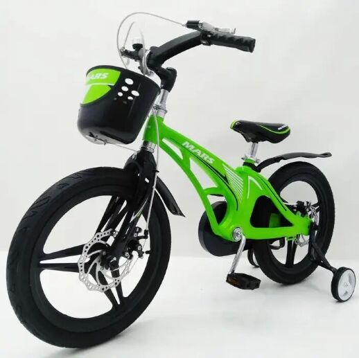 Велосипед дитячий двоколісний MARS-18 Зелений дискові гальма колеса 18 дюймів