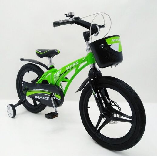Велосипед дитячий двоколісний MARS-18 Зелений дискові гальма колеса 18 дюймів