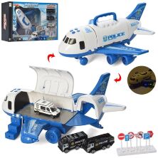 Ігровий набір з транспортом машинками 660-A238 Поліція літак гараж