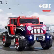 Дитячий електромобіль джип Mercedes M 5845EBLR-3 шкіряне сидіння, 4 мотори, MP3, музика, світло, червоний