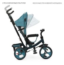 Велосипед-коляска дитячий триколісний Єва колеса Turbo Trike M 3113-21L з батьківською ручкою смарагд льон**
