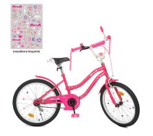 Дитячий велосипед колеса 20 дюймів PROFI Star XD2092 сталева рама малиновий