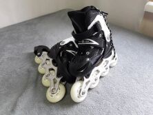 Ролики Дитячі Чорні — Білі розсувні Profi A 10078-S розмір (31-34)