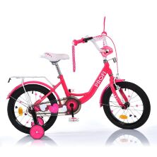 Дитячий велосипед для дівчинки PROFI 16 дюймів MB 16042-1 PRINCESS з додатковими колесами, малиновий