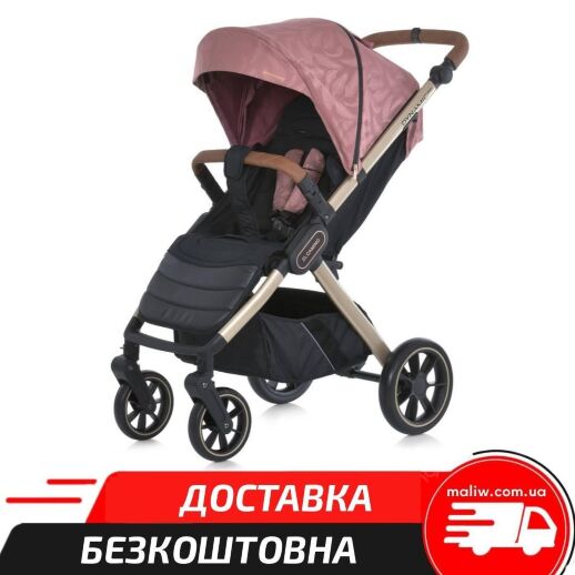 Дитяча коляска El Camino ME 1053G-2 DYNAMIC PRO Special Pink регульована ручка "Пір'я"
