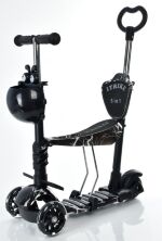 Самокат дитячий триколісний 5в1 (беговел) iTrike JR3-058-I-WP10 MAXI з кошиком і сидінням / чорний**
