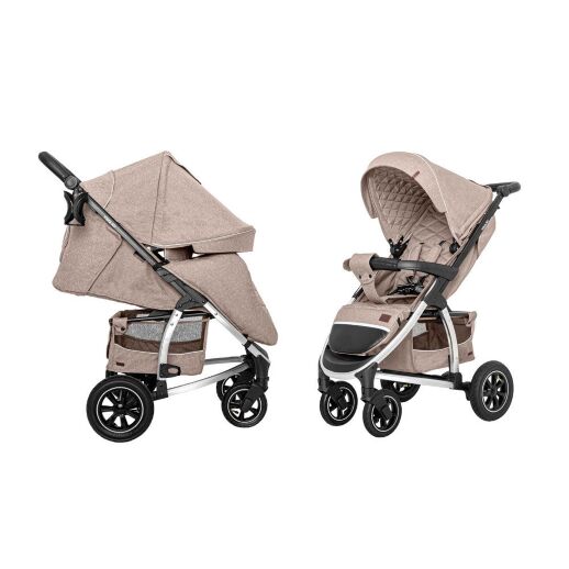 Прогулянкова дитяча коляска CARRELLO Vista CRL-5511 Stone Beige з регульованою ручкою і дощовиком/бежева