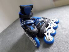 Ролики Дитячі Сині — Білі розсувні Profi A 10078-S розмір (31-34)