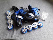 Ролики Дитячі Сині — Білі розсувні Profi A 10078-S розмір (31-34)