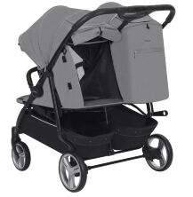 Коляска прогулочная CARRELLO Connect CRL-5502 Serious Black для двійні в льоні