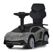 Дитяча каталка толокар 2в1 M 5777EBL-11 Електромобіль Машина Lamborghini від педалі, шкіра, сіра