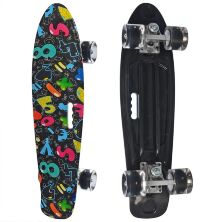 Скейт Пенні борд із ручкою Profi MS 0749-7 алюмінієва підвіска 10 видів **