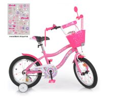 Двоколісний дитячий велосипед 18 дюймів PROFI Y18241-1 Unicorn з кошиком / рожевий **