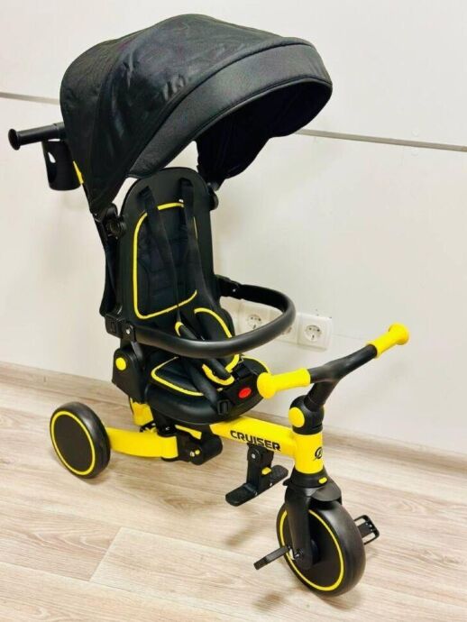 Дитячий беговел (триколісний велосипед) Tri-cycle 6в1 Cruiser Milano 002 чорно-жовтий
