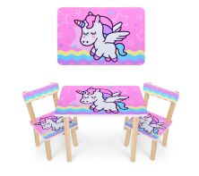 Дитячий стіл з двома стільчиками Bambi 501-65 Єдиноріг**