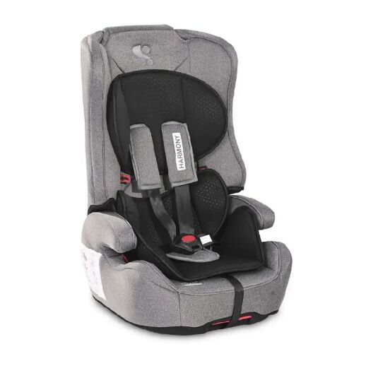 Дитяче автокрісло з БУСТЕРОМ Lorelli (Bertoni) Harmony Isofix 9-36 kg Steel Black Сіре з чорним. Isofix