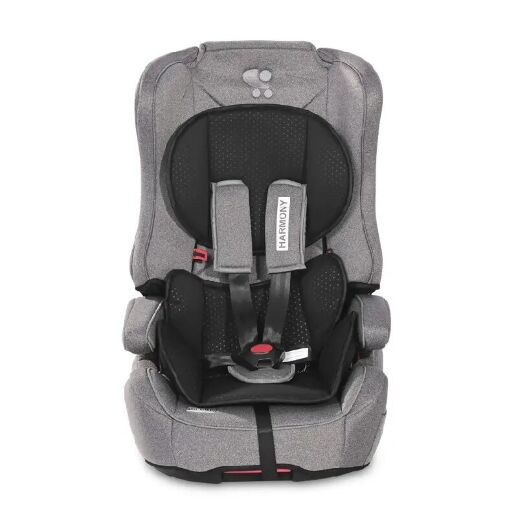 Дитяче автокрісло з БУСТЕРОМ Lorelli (Bertoni) Harmony Isofix 9-36 kg Steel Black Сіре з чорним. Isofix