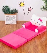 Дитяче м'яке крісло-диван-трансформер 3в1 плюшеве для дівчинки "Хеллоу Кітті" рожеве